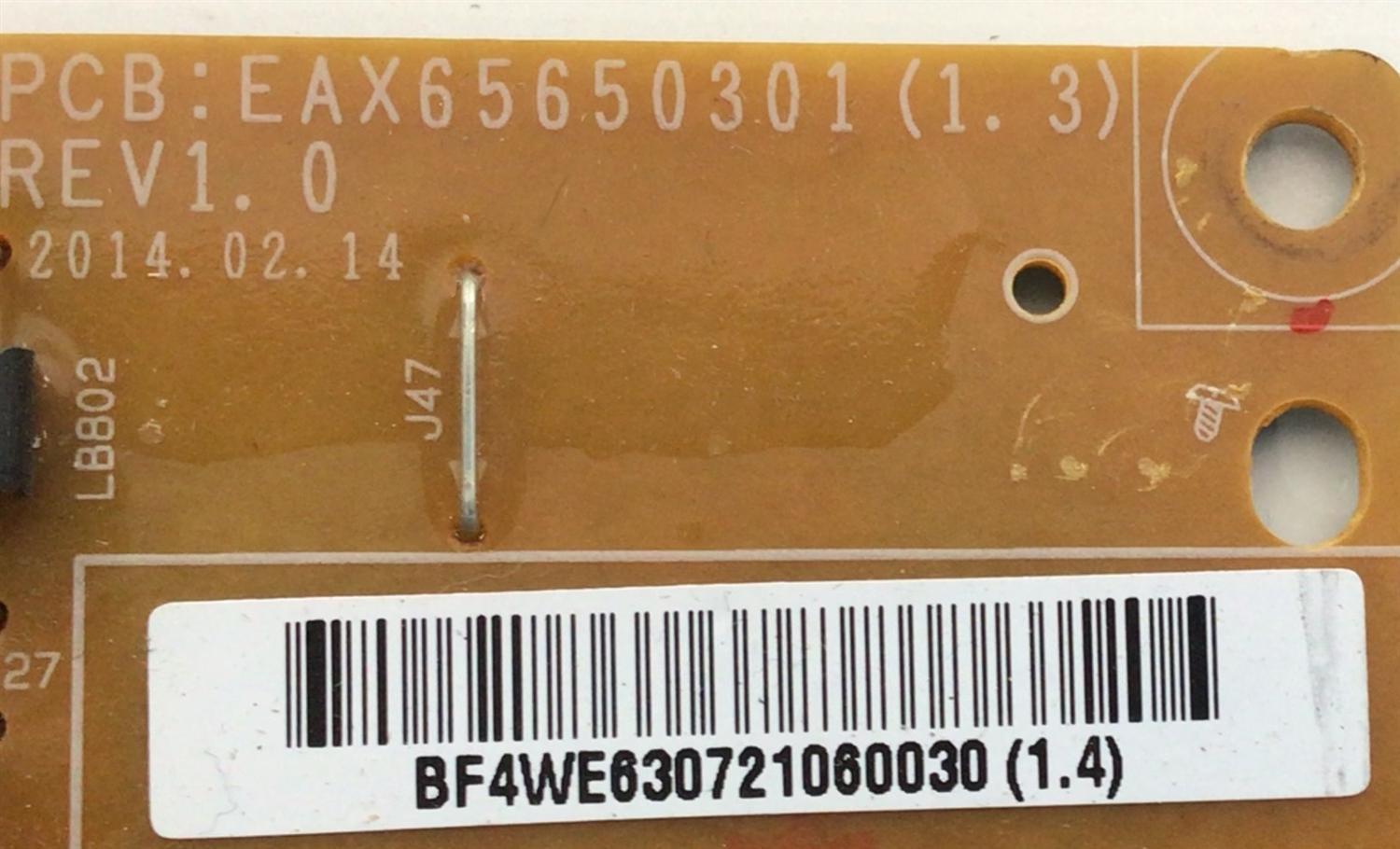 KIT DE TARJETAS PARA TV LG / MAIN EBT62900802 / EAX65576703 / 62289002 / 55SMXM07-0003 / FUENTE EAY63072106 / EAX65650301 / LGP55-14PL2-1T / T-CON 6871L-3680A / 6870C-0471D / 3680D / PANEL LD550DUE (FG)(B6) / MODELO  55LS35A-5BC.AUSKLJM - Imagen 5